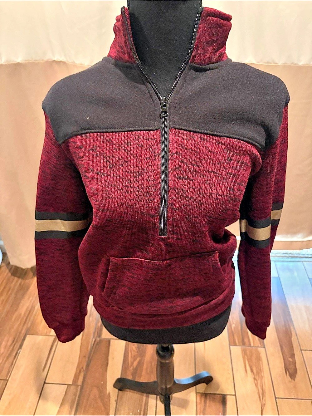 LOVE Quarter-Zip Sweatshirt Red & Black